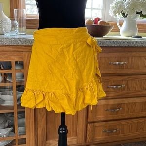 Aerie goldrod wrap mini skirt